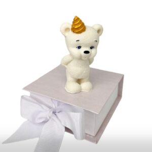 Шоколадна фігурка Ведмедик що задуває свічку.